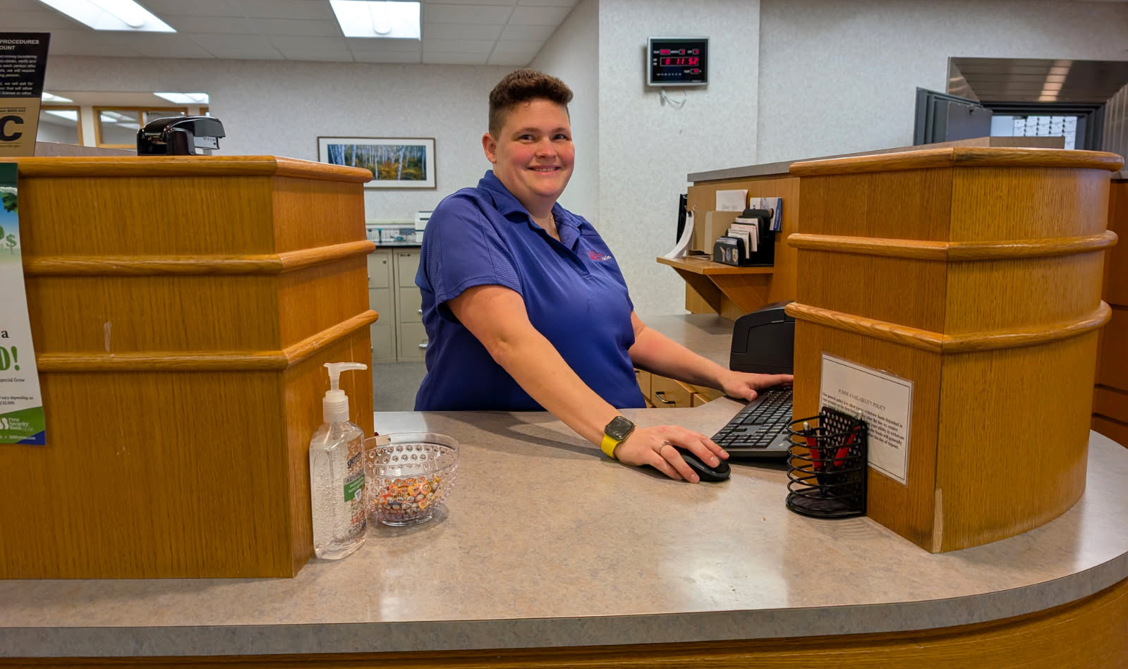 employee at work station