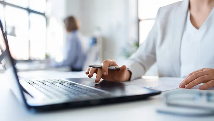 business woman on laptop