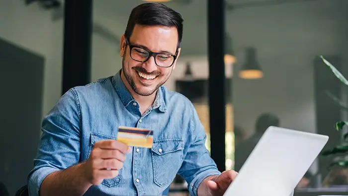 man with credit card