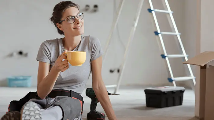 woman with coffee cup